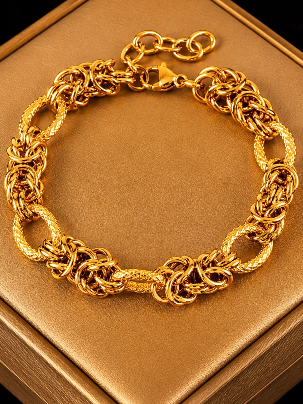 Gold Tone Chain Link Bracelet - Women Jewelry - Picture 6 of 6